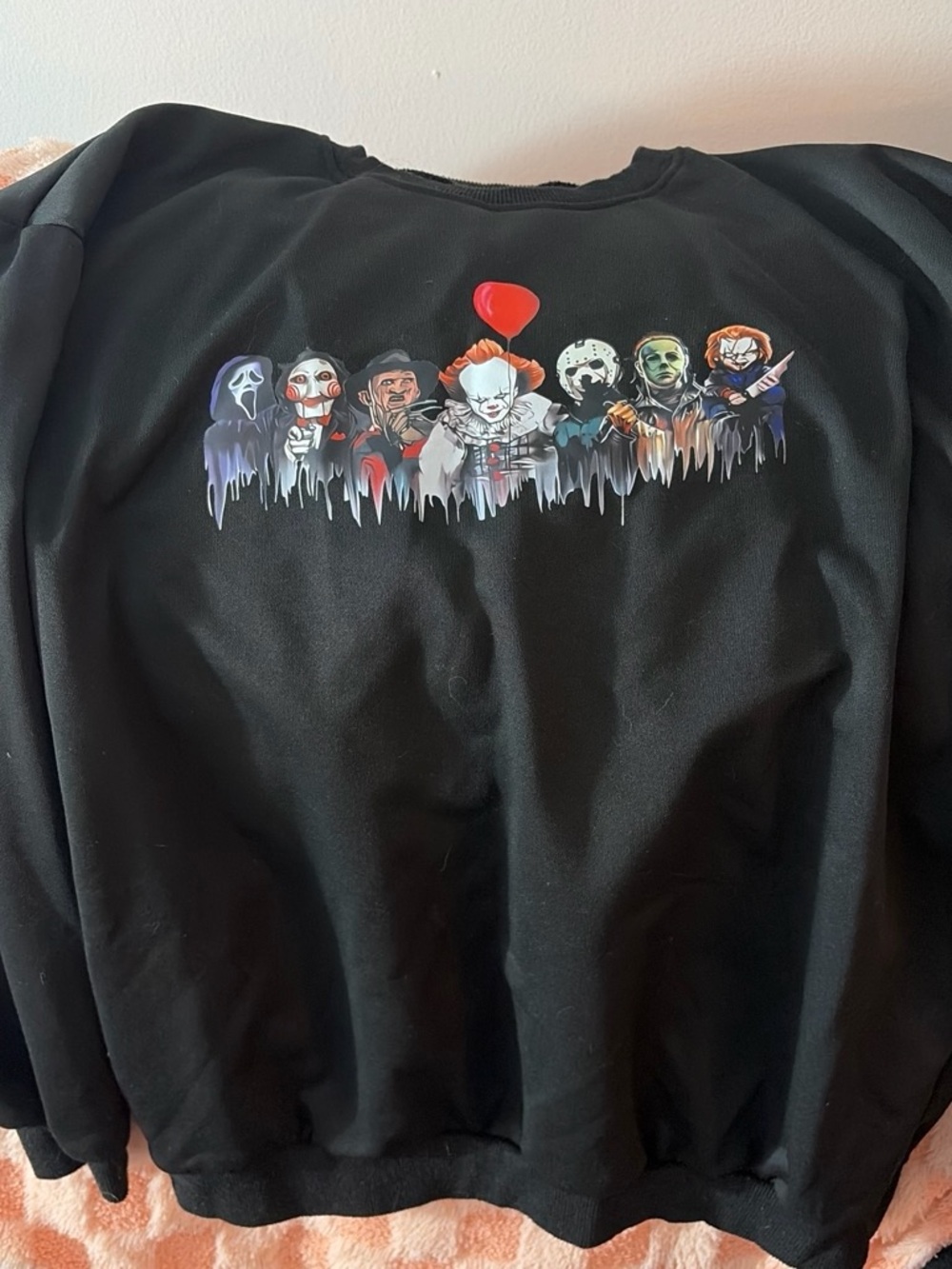 Woman’s Black Graphic Horror Characters Sweatshirt